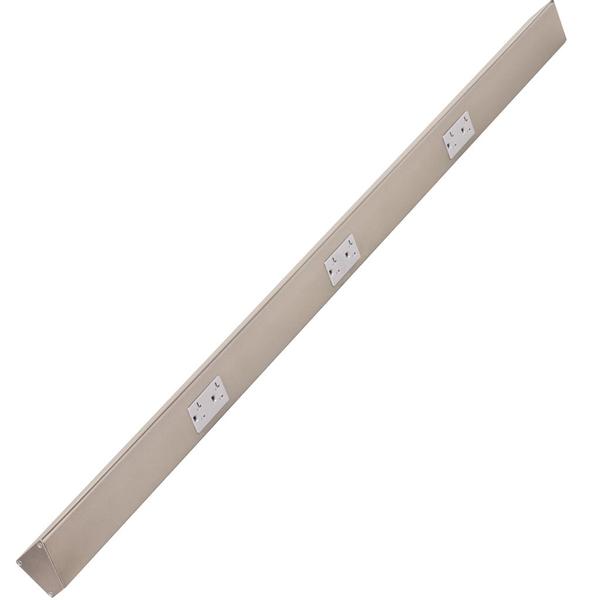 48" 20 amp 120 volt Satin Nickel 3 Duplex Receptacle Under Cabinet Power Strip